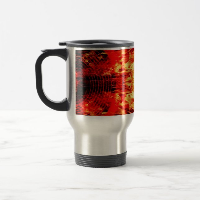 Music speaker with flames travel mug (Left)