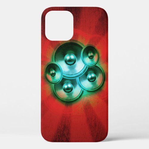 Music speakers and red sunburst Case_Mate iPhone c iPhone 12 Case