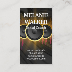Music Speakers Sound Entertainment Business Card