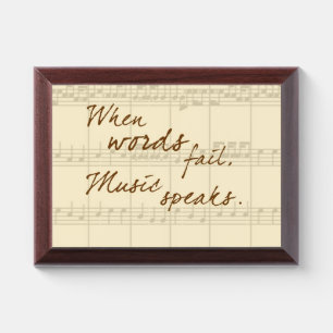 Music Speaks Award Plaque