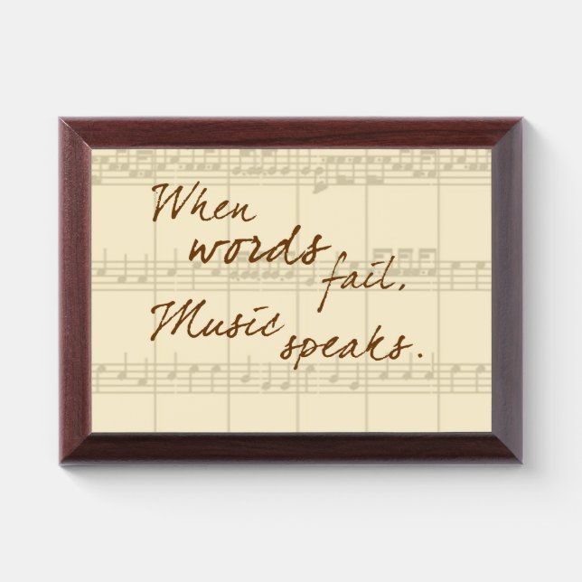 Music Speaks Award Plaque (Horizontal)