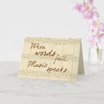 Music Speaks Card by PawsitiveDesigns at Zazzle
