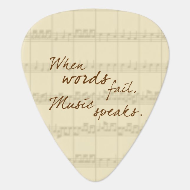 Music Speaks Guitar Pick (Front)