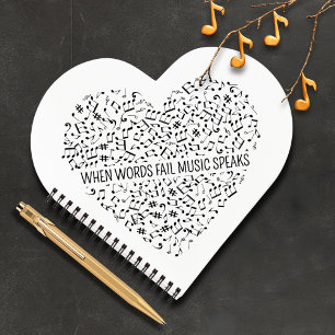 Music Speaks Heart Notebook