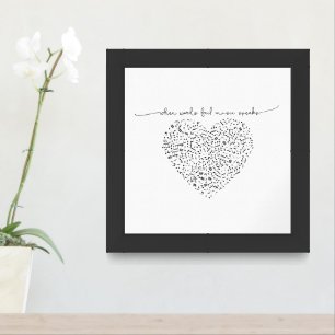 Music Speaks Heart Notes Framed or Unframed Framed Art