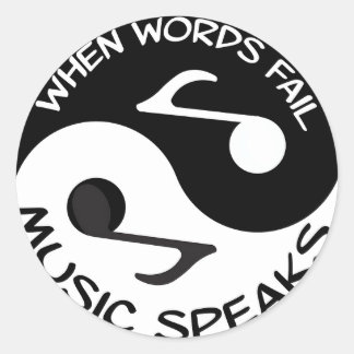 Music Speaks Round Decal Classic Round Sticker