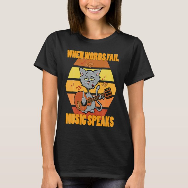 Music Speaks Song Sing Rockband Musician Musical H T-Shirt (Front)