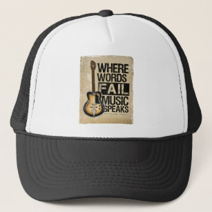 music speaks trucker hat