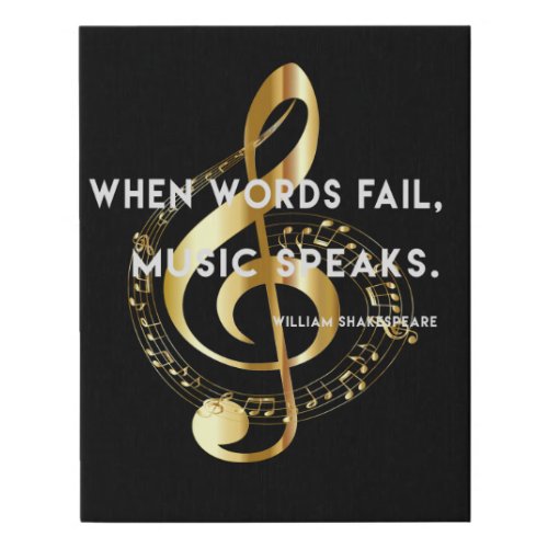 Music Speaks When Words Fail Faux Canvas Print