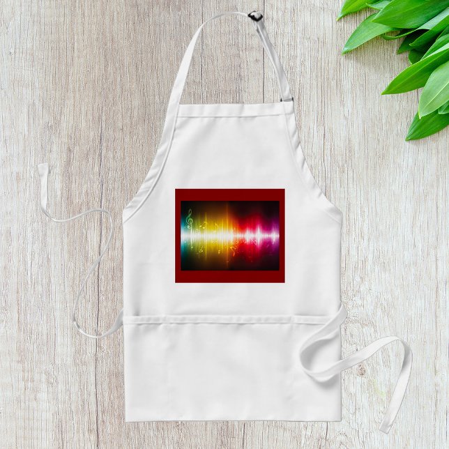 Music Spectrum Soundwave Vibrant Audio Visualizer  Adult Apron (Creator Uploaded)