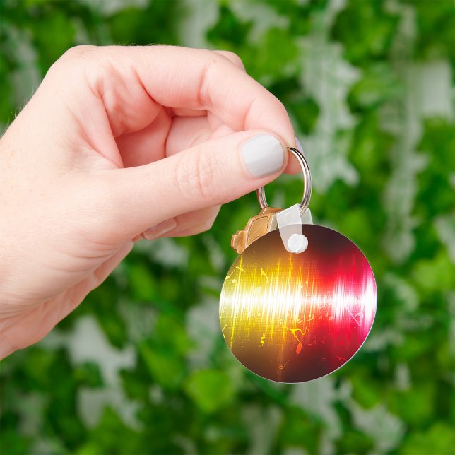 Music Spectrum Soundwave Vibrant Audio Visualizer  Keychain (Creator Uploaded)
