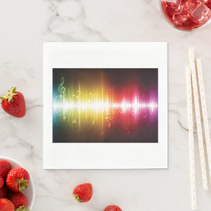 Music Spectrum Soundwave Vibrant Audio Visualizer Napkins