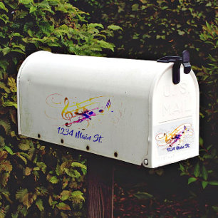 Music splatter mailbox sticker