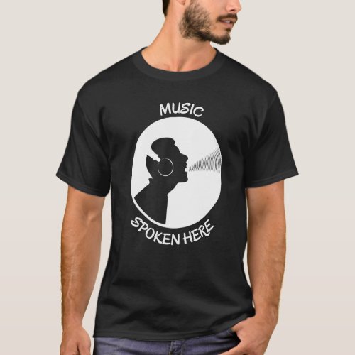 Music Spoken Here Vinyl Record Singer White T_Shirt