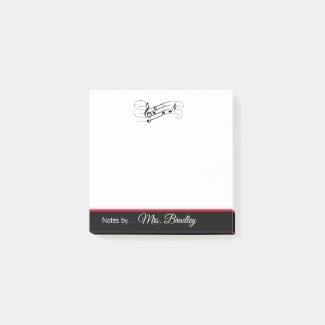 Music Staff and Notes Notepad, Music Teacher