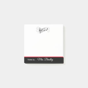 Music Staff and Notes Notepad, Music Teacher