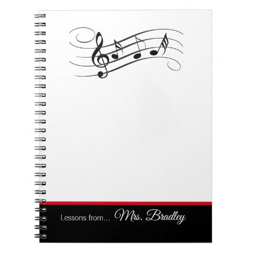 Music Staff and Notes Notepad Music Teacher Notebook