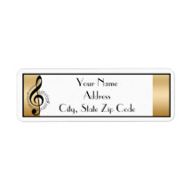 Music Staff and Notes Return Address Label