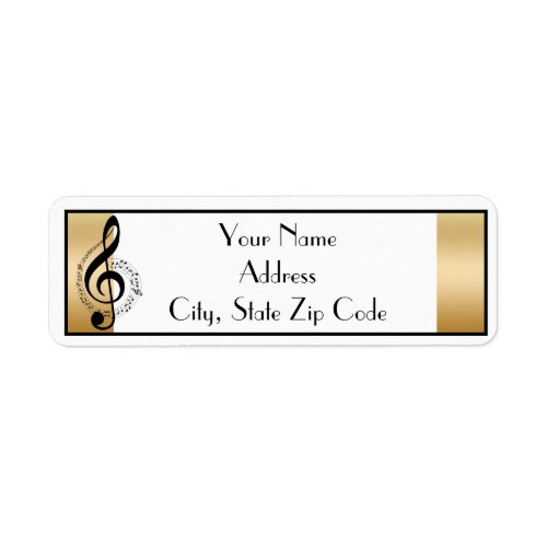 Music Staff and Notes Return Address Label