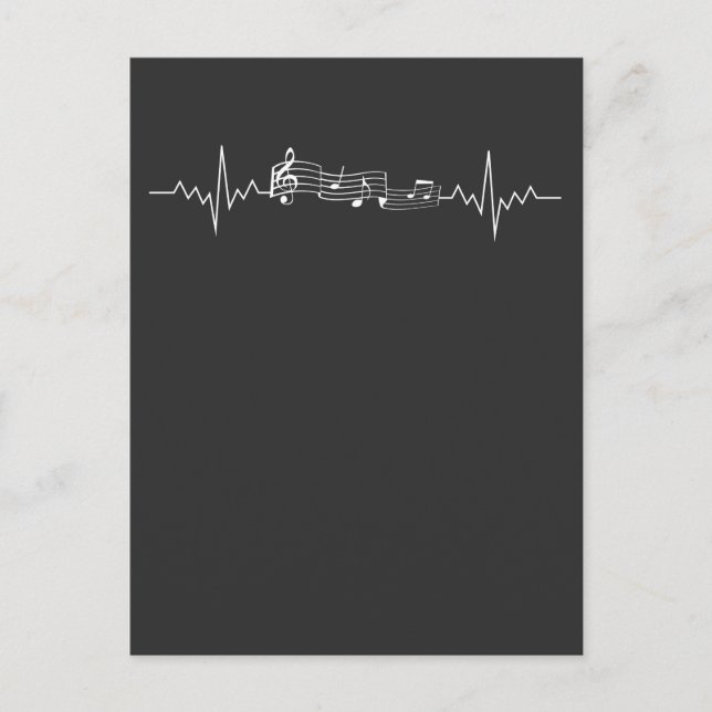 Music Staff Heartbeat to Music Notes White (Front)