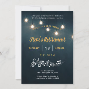 Music Stage Retirement Flat Announcement Card