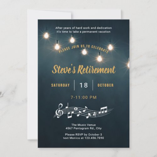 Music Stage Retirement Flat Announcement Card