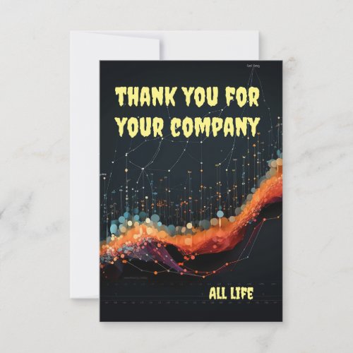 music starry sky thank you card