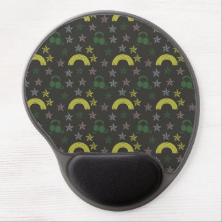 music stars dark grey gel mouse pad