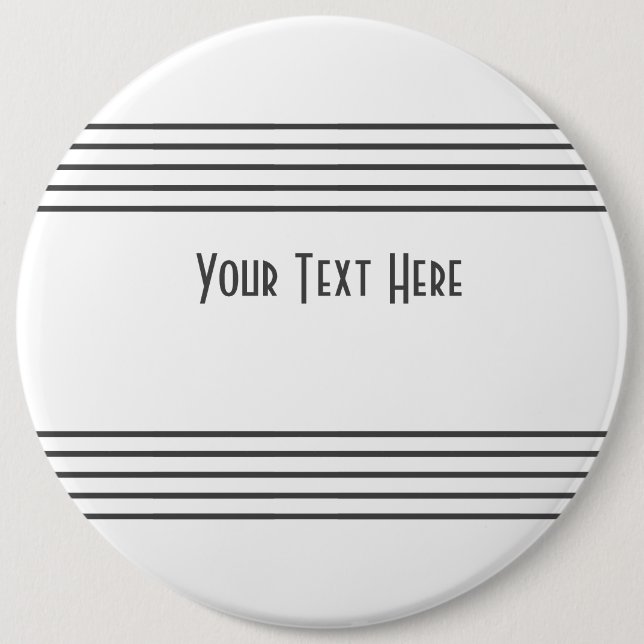 Music Stave Lines Musical Staff Words Badge Button (Front)