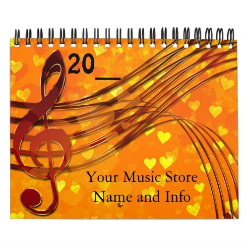 Music Store Company Calendar