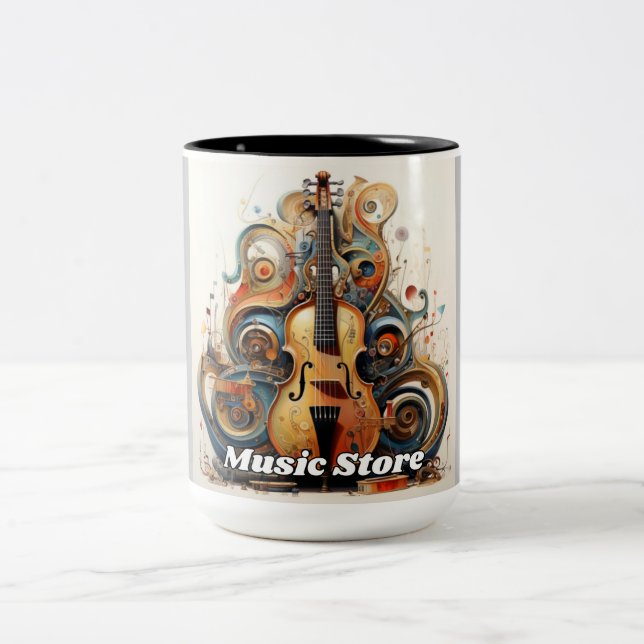 Music Store Music lessons Two-Tone Coffee Mug (Center)