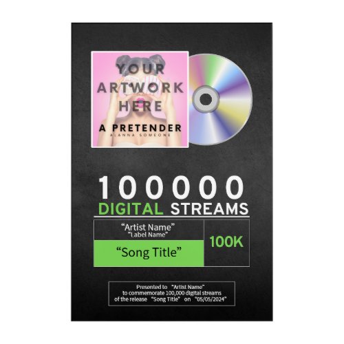 Music Streaming Award Acrylic Wall Art