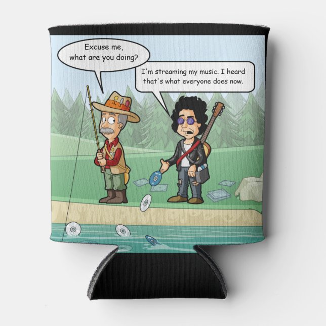 Music Streaming Funny Pun Can Cooler (Front)