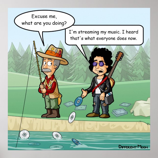 Music Streaming Funny Pun Poster (Front)