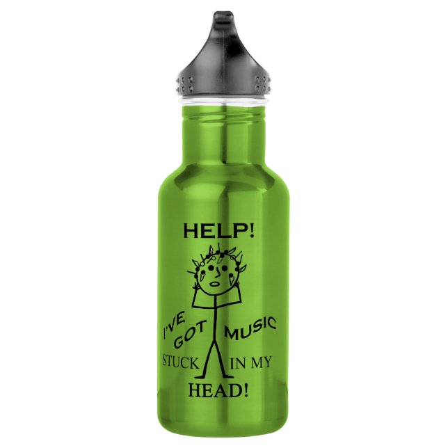 Music Stuck In My Head Stainless Steel Water Bottle (Right)