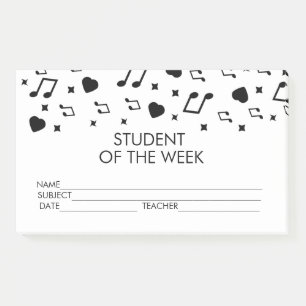 Music Student Award Achievement Post-it Notes
