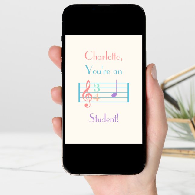 Music Student Folded Greeting Card (Front Digital)