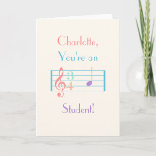 Music Student Folded Greeting Card