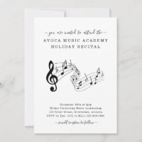 Music Studio Piano Violin Voice Recital Invitation