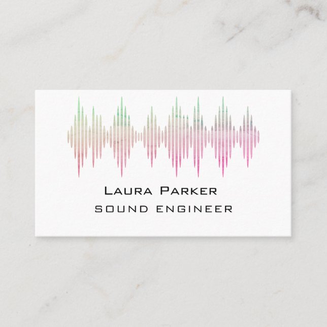 Music Studio Professional Sound Engineer Minimal B Business Card (Front)