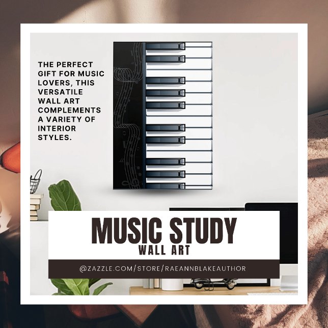Music Study Piano Keys & Music Acrylic Wall Art (Creator Uploaded)