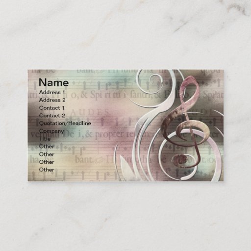 Customizable Music Swirl Business cards