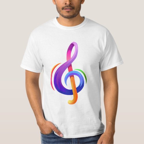 Music Symbol Multi Colour  T_Shirt