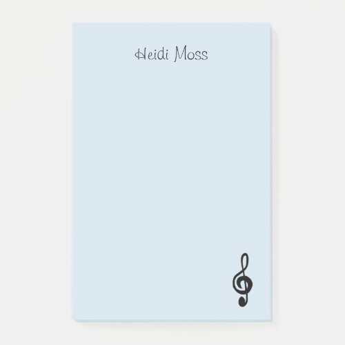 Music Symbol Treble Clef Blue  Post_it Notes