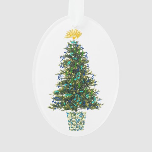 Music Symbols Christmas Tree Customizable Year Ornament