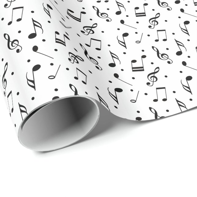 Music Symbols Musical Pattern Classy Wrapping Paper (Roll Corner)