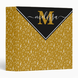 Music symbols personalized 3 ring binder