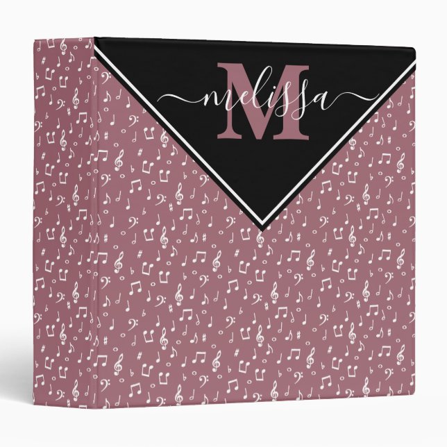 Music symbols personalized  3 ring binder (Front/Spine)