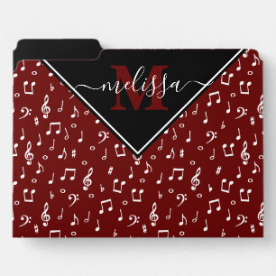 Music symbols personalized    file folder