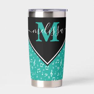 Music symbols personalized  insulated tumbler
